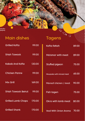 Grill menu design online