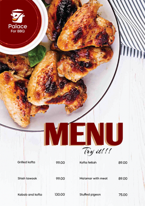Arabic luxury grill Design Restaurant Menu Template