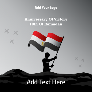 Flat illustration Egyptian war for 10th of Ramadan victory