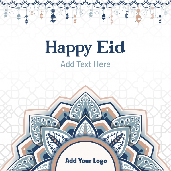 Happy Eid Post Vector Social Media Online Design 