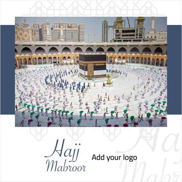 Haj Mabrouk Greeting Instagram Post Design Template