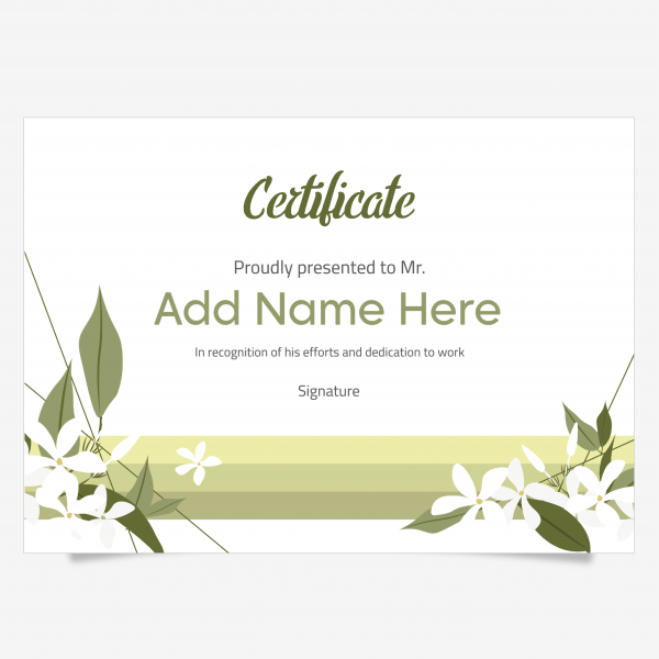 Certificate template background flowery 