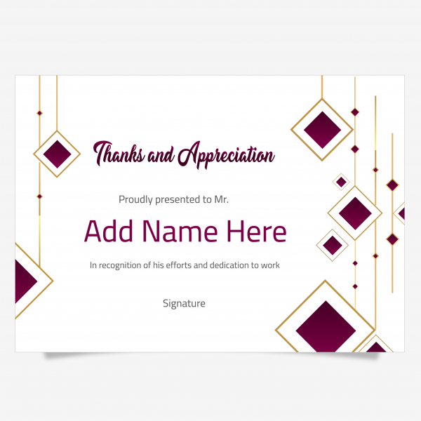 Certificate of appreciation PSD | Online certificate maker