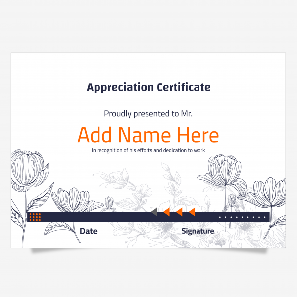 Certificate Mockup With Flowers | Certificate Template