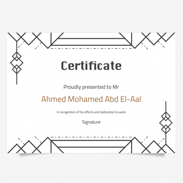 Certificate of achievement abstract vector design template