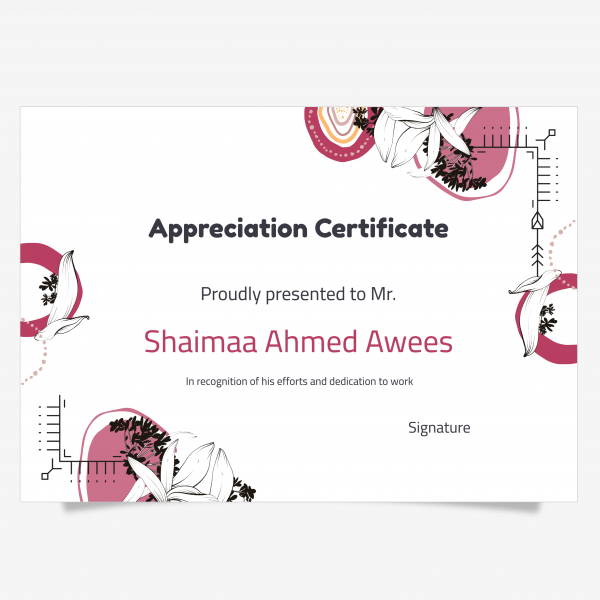 Appreciation certificate creative design 