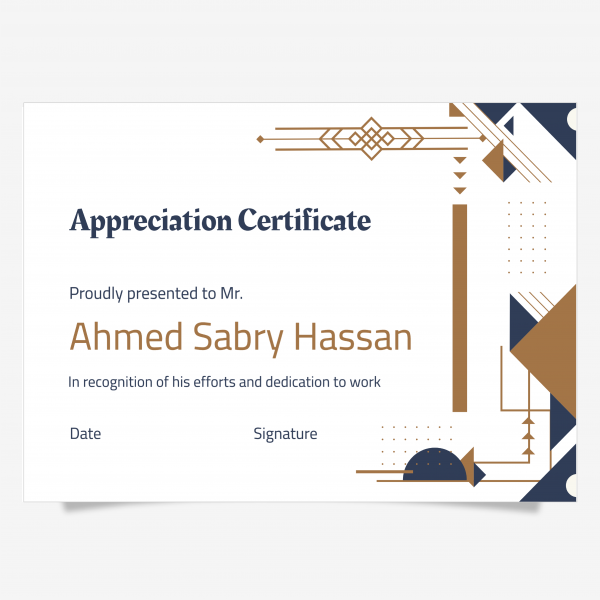 Certificate design with geometric shapes
