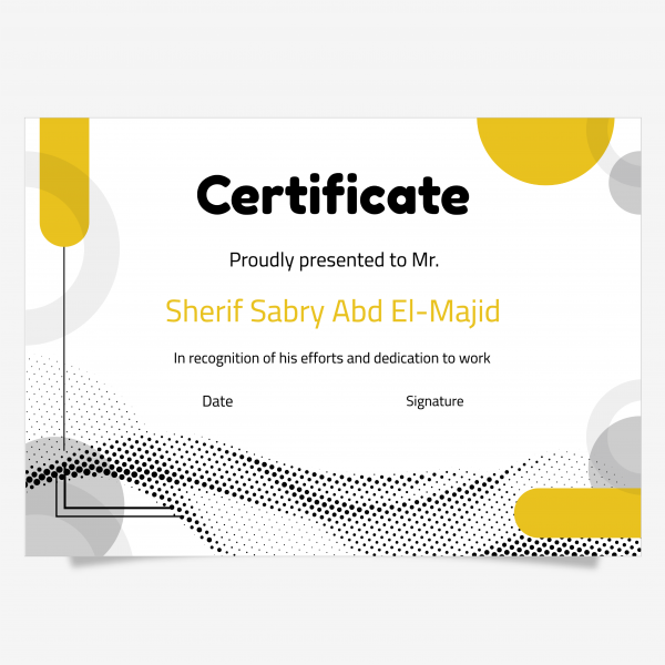 Elegant certificate design template with geometric shapes