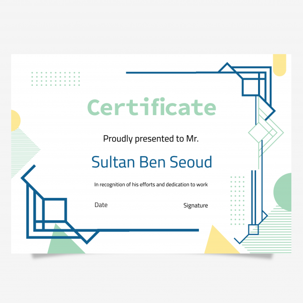 Certificate design with geometric shapes online