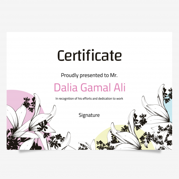 Certificate of achievement design with beautiful flowers 