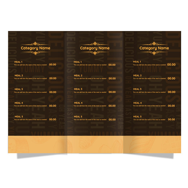 Menu design template editable for bakery shop 