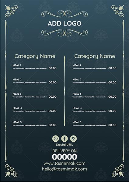 Classic menu design online