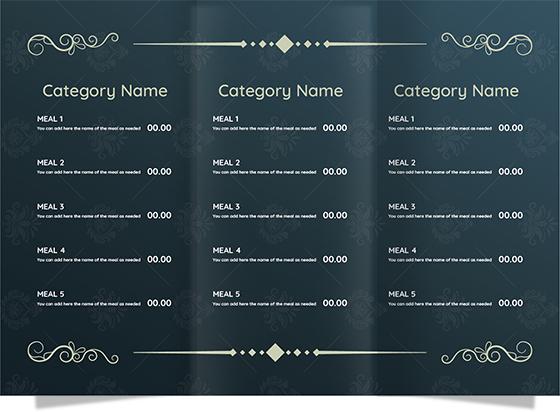 Classic menu design template online editable