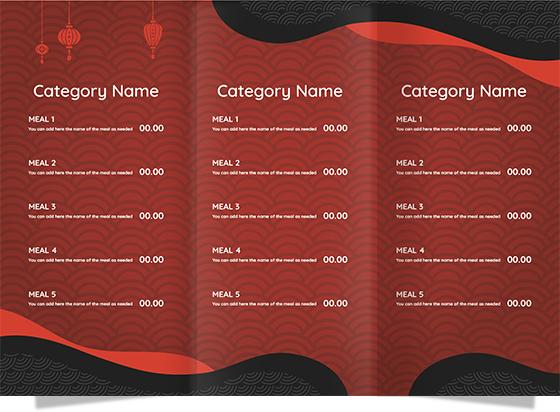 Unique menu design online editable for restaurant  