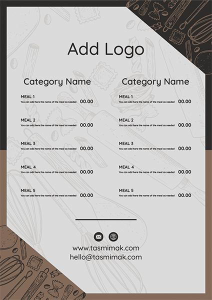 Menu design online editale