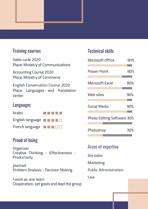 Classic CV template | CV English word template 