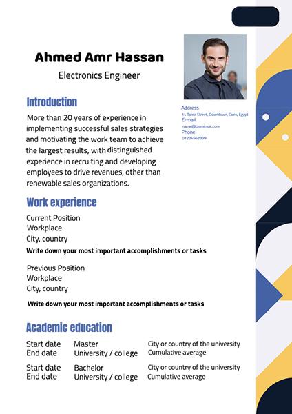 Beautiful CV template design online 