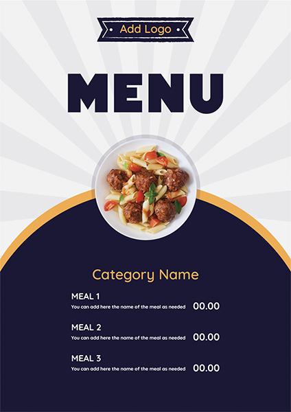 Menu design template online editable