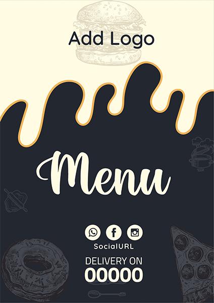 Menu design online for bakery restaurant | A4 menu design 