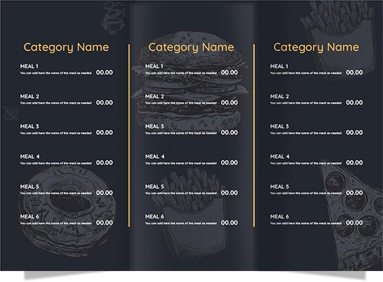 Menu design template modifiable for bakery shop 