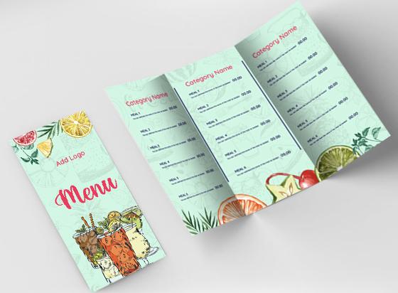 Design menu for drinks store with multi fruits 