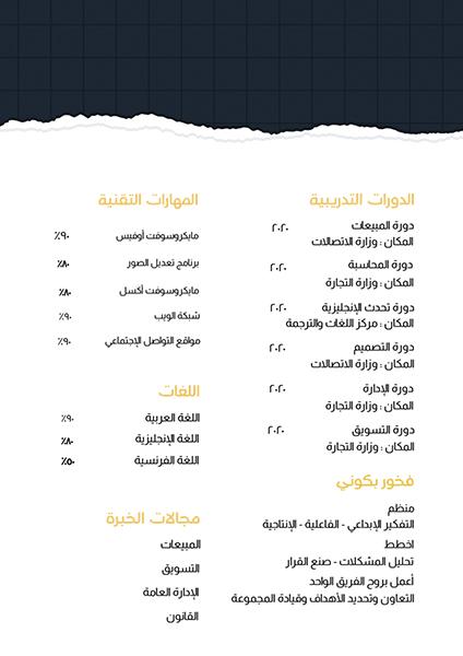 سيف أونلاين | نموذج ؤر | CV عربى 