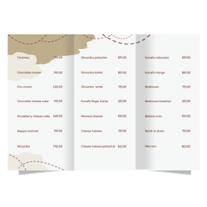 Menu design online template orientally dessert 