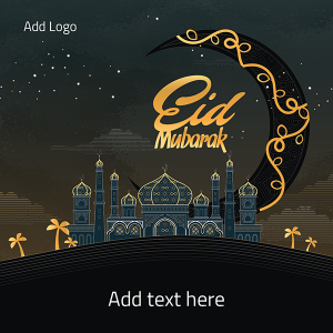 Eid Mubarak Facebook Post Design with Sky Stars
