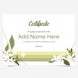 Certificate template background flowery 