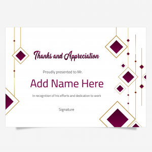 Certificate of appreciation PSD | Online certificate maker