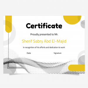 Elegant certificate design template with geometric shapes