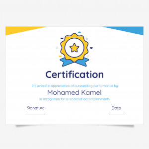 Certificate of achievement design online with medal shape 