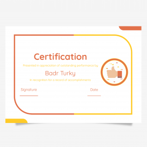 Certificate template design online Orange and yellow