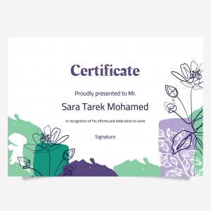 Beautiful certificate design online with flowers 
