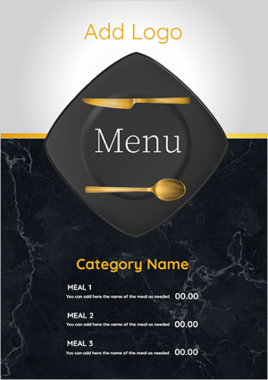 Menu design online template for restaurant food 