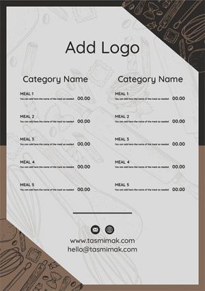 Menu design online editale