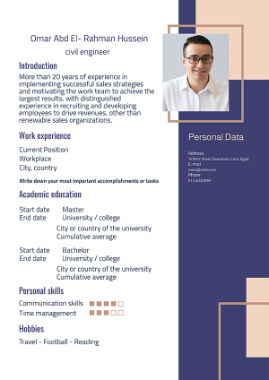 Classic CV template | CV English word template 