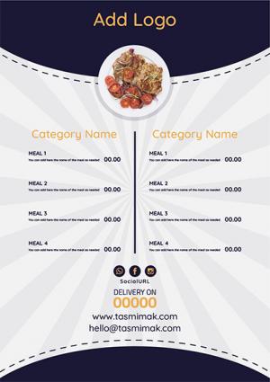 Menu design template online editable