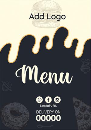 Menu design online for bakery restaurant | A4 menu design 
