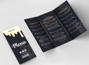 Menu design template modifiable for bakery shop 