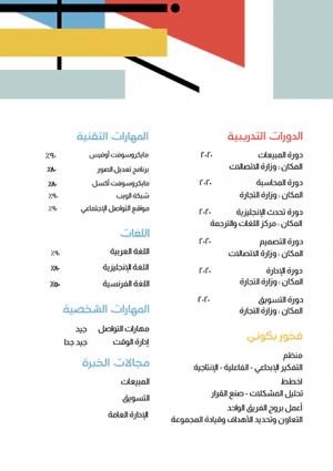 CV design template with different  geometrics shapes 