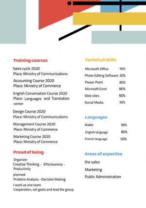 CV design template with different  geometrics shapes 