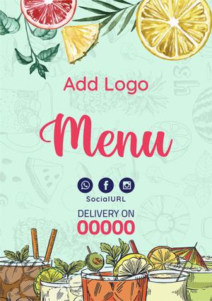 Colorful menu design online for Beverage store 