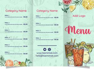 Design menu for drinks store with multi fruits 