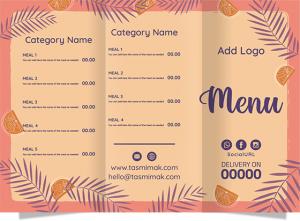 Menu design template editable with orange slices