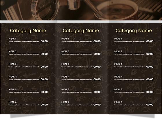 تصميم منيو كافيه جاهز | تصميم قائمة اسعار كوفي شوب