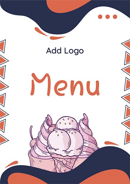 Menu design online colorful for ice cream shop 