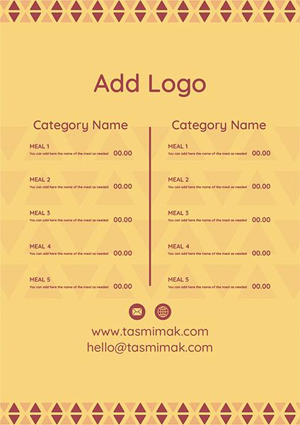 Design menu online ad maker with yellow color  