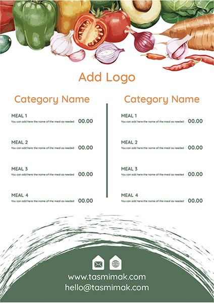 Design menu online ad maker for vegetables store