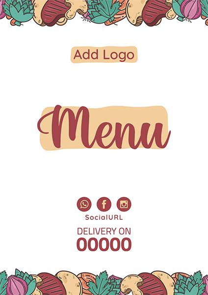 Menu design template editable online with vegetables